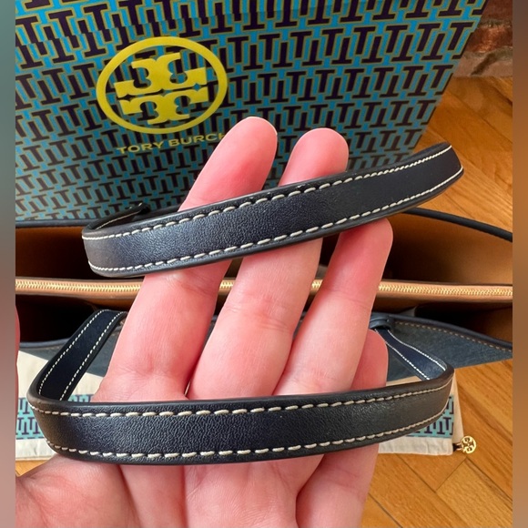 Tory Burch Perry Denim Triple Compartment Tote - Picture 12 of 15